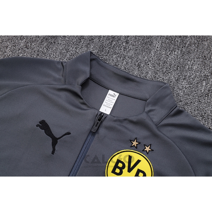 Tuta da Track di Felpa Borussia Dortmund 2022-2023 Grigio